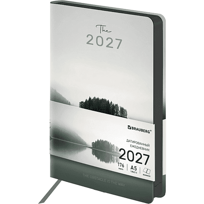 Ежедневник датированный "Vista. Dark island" на 2027 год, А5, 352 страницы, серый, срез черный