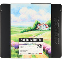 Цветные карандаши акварельные "Sketchmarker Природа", набор 24 цвета, жестяной пенал