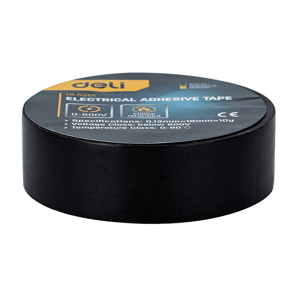 Изолента ПВХ Deli YS EDL5261, 18 мм x 10 м, 130 мкм, черная - 6 Изолента ПВХ Deli YS EDL5261, 18 мм x 10 м, 130 мкм, черная - 6