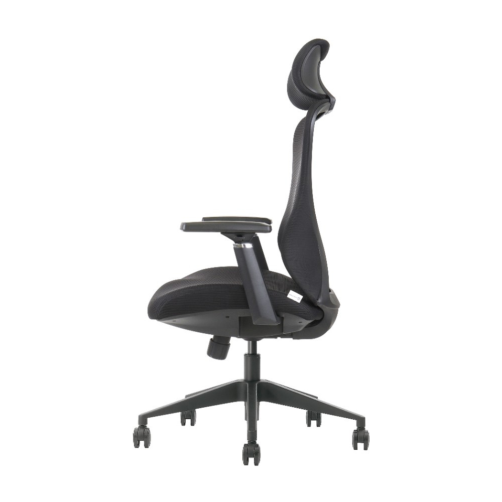 Кресло для руководителя EVOLUTION "OFFICE COMFORT", ткань, сетка, пластик, черный - 4