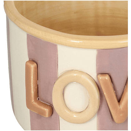 Кашпо доломитовое "Love", 14.2х14.2х11.5 см, разноцветный - 2