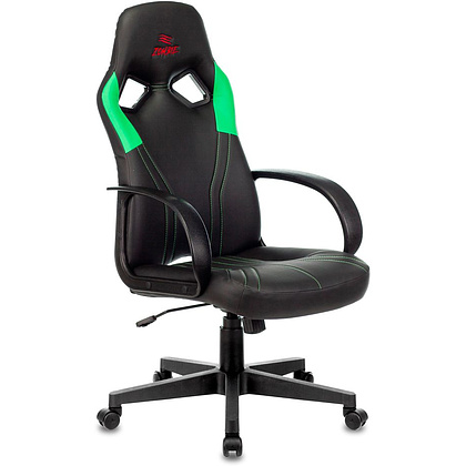 Кресло игровое "Zombie Runner", экокожа, пластик, черный, зеленый