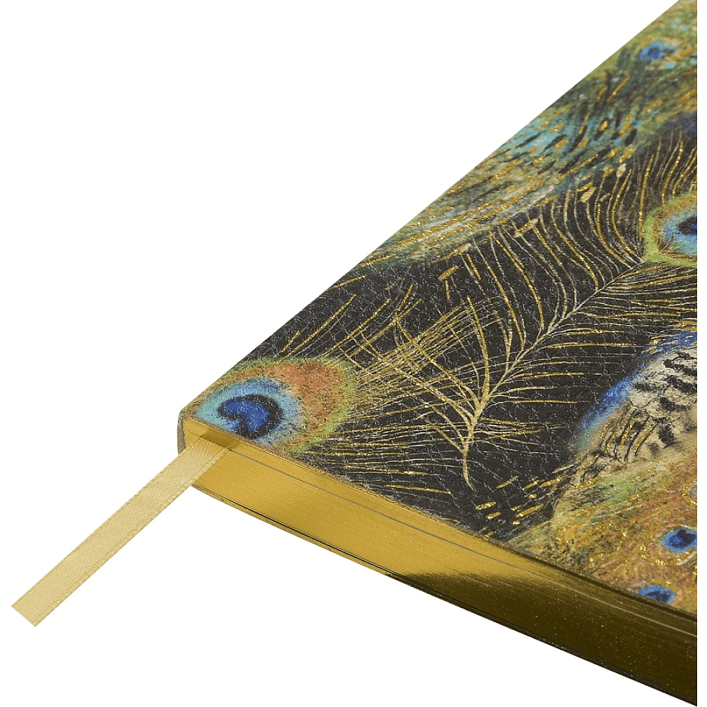 Ежедневник недатированный "Flora. Павлины", А5, 256 страниц, зеленый, синий - 3