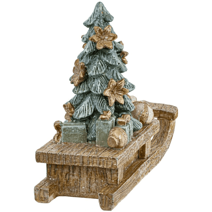 Фигурка "Елочка на санках", 10х11 см, разноцветный - 2