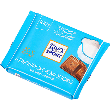 Шоколад молочный "Ritter Sport" 100 гр., альпийское молоко - 3