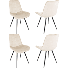 Стул Бюрократ "CH-K2_4", ткань, бежевый, металл, черный, комплект 4 штуки