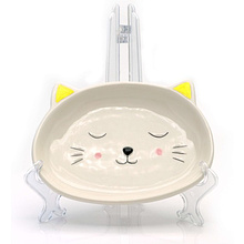 Тарелка керамическая "Cat plate", 19.5 см, бежевый
