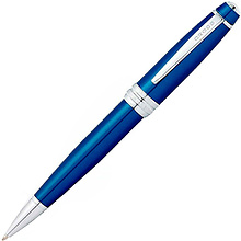 Ручка шариковая автоматическая "Cross Bailey Blue Lacquer", 0.7 мм, синий, серебристый, стерж. черный