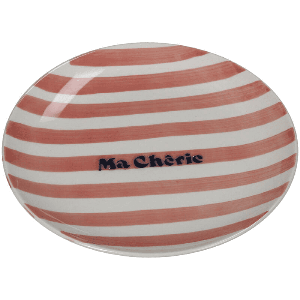 Тарелка керамическая "Ma Cherie", розовый, белый