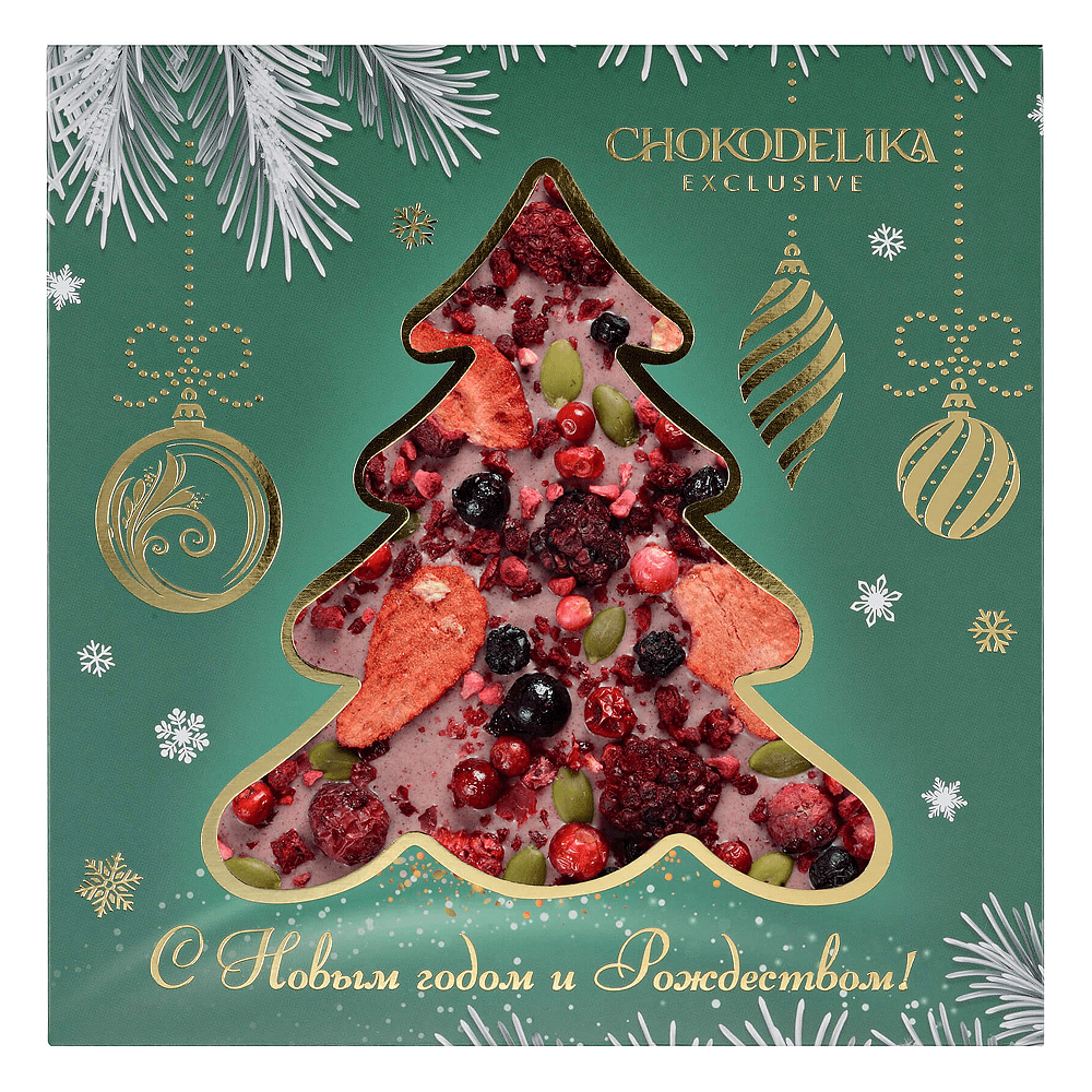 Шоколад белый "Ягодный бум", 150 г, новогодняя упаковка