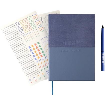 Блокнот "Стихия. Bullet Journal", А5, 80 листов, в точку, сумеречный синий - 17