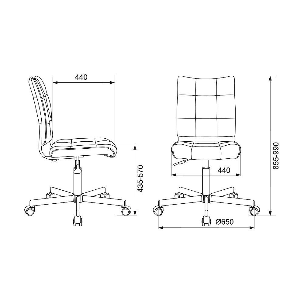 Кресло для персонала "Бюрократ СH-330M/LT", ткань, металл, черный, белый - 7