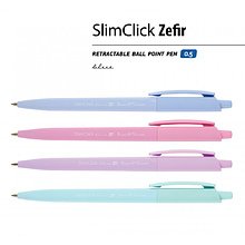 Ручка шариковая автоматическая "SlimClick Zefir", 0.5 мм, ассорти, стерж. синий