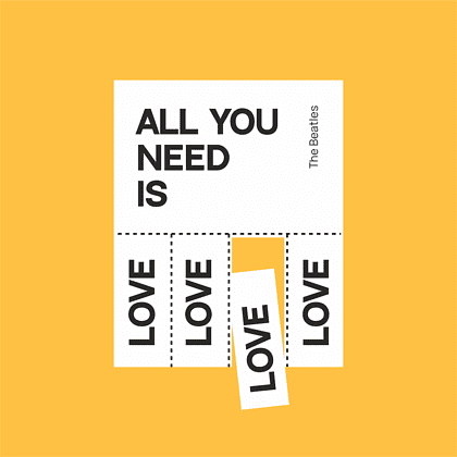Скетчбук "All you need is love", 12х12 см, 140 г/м2, 80 листов, желтый - 2