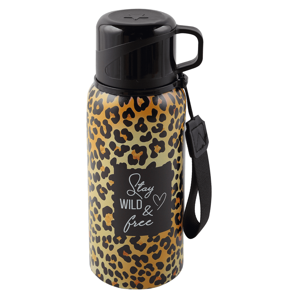 Термос "Леопард", 600 мл, желтый, черный