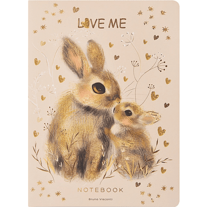 Тетрадь "Love me. Зайки", A5, 40 листов, клетка, бежевый - 2