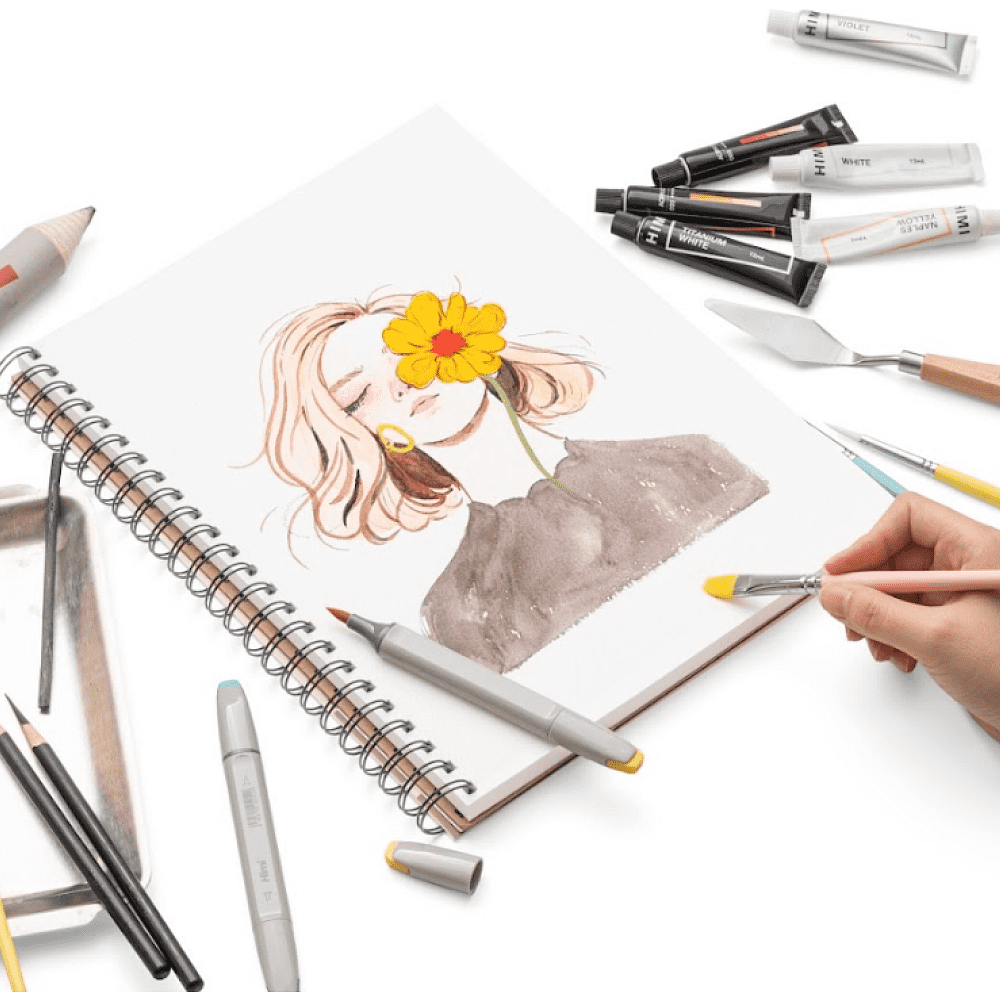 Скетчбук для графики "Himi", 22.8х30.4 см, 180 г/м2, 40 листов - 7