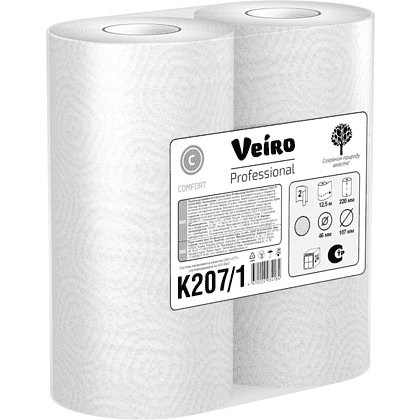 Полотенца бумажные Veiro Professional Comfort в рулонах (1*2) 12.5м, 2 слоя - 3