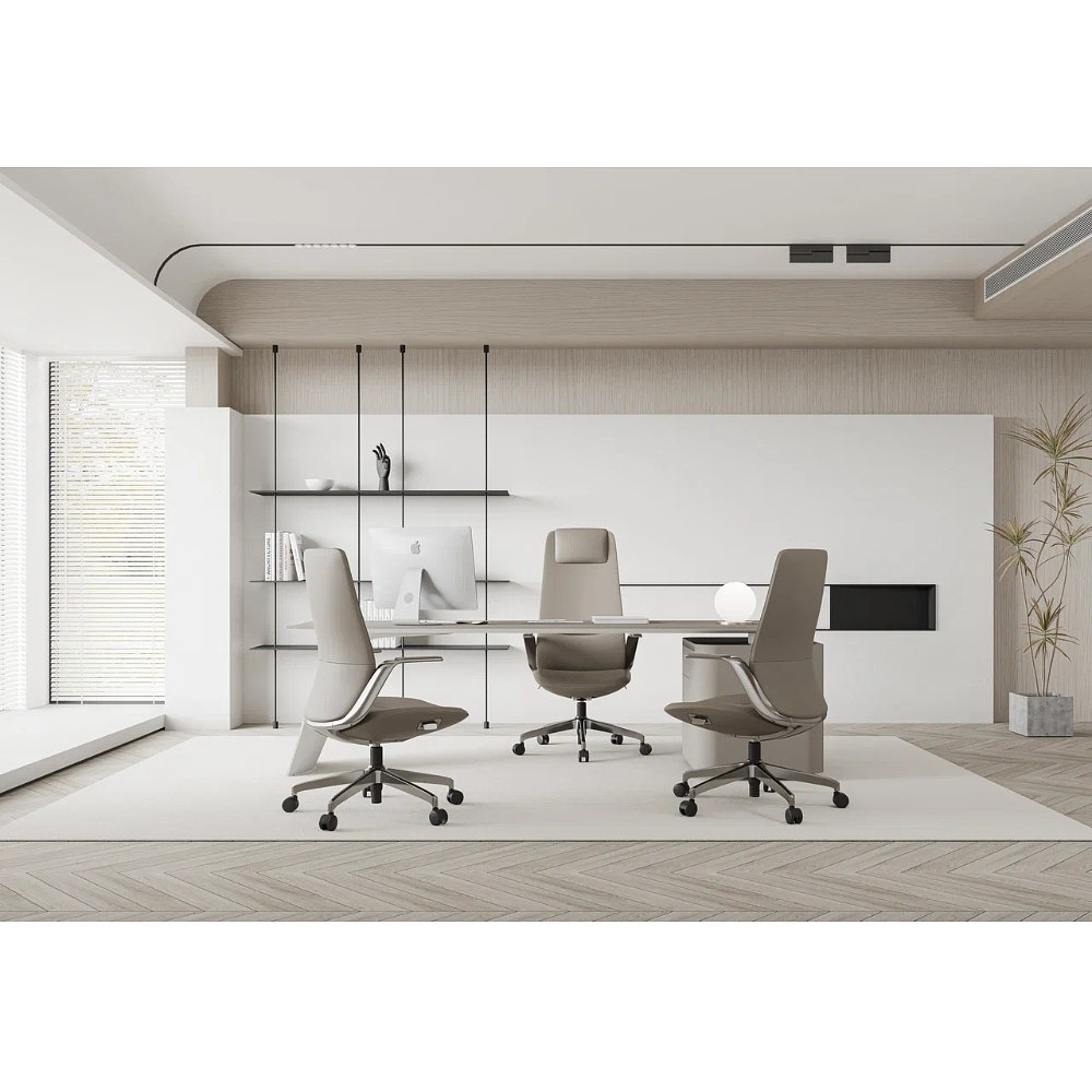 Кресло компьютерное SitZone CH-515A, кожа, алюминий, белый - 5