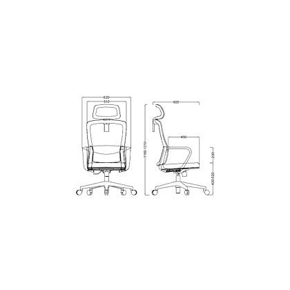 Кресло компьютерное SitZone U-060A, сетка, ткань, черный, 2 шт/упак - 5