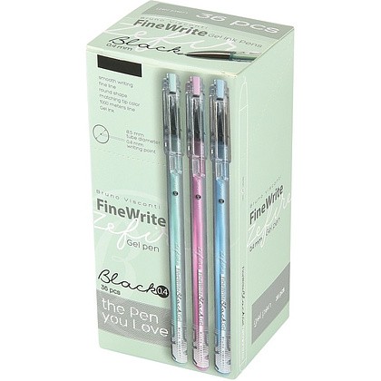 Ручка гелевая "FineWrite. Zefir", 0,4 мм, пластик, ассорти, стерж. черный - 4