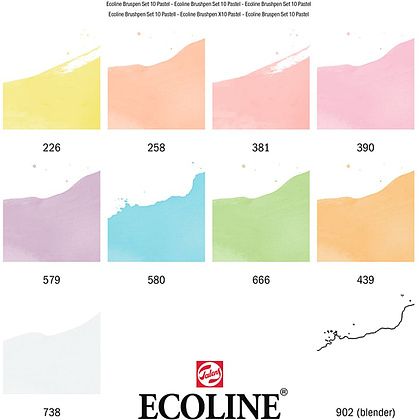 Набор акварельных маркеров "Ecoline",10 шт,, пастельные тона - 2