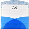 Папка-конверт на кнопке "Голубые листья", А4, голубой - 3
