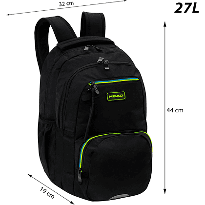 Рюкзак для учащихся начальных классов "Black Green/Blue", черный - 2