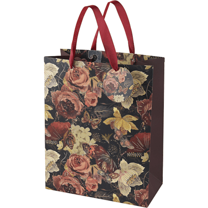 Пакет бумажный подарочный "Flora. Lush Bouquet", 26x32,4x13 см, коричневый