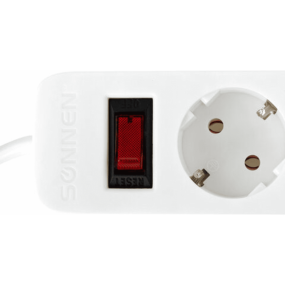 Сетевой фильтр Sonnen SPW-505, 5 м, 5 розеток, белый - 3