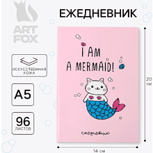 Ежедневник недатированный "I am a mermaid", А5, 192 страницы, розовый