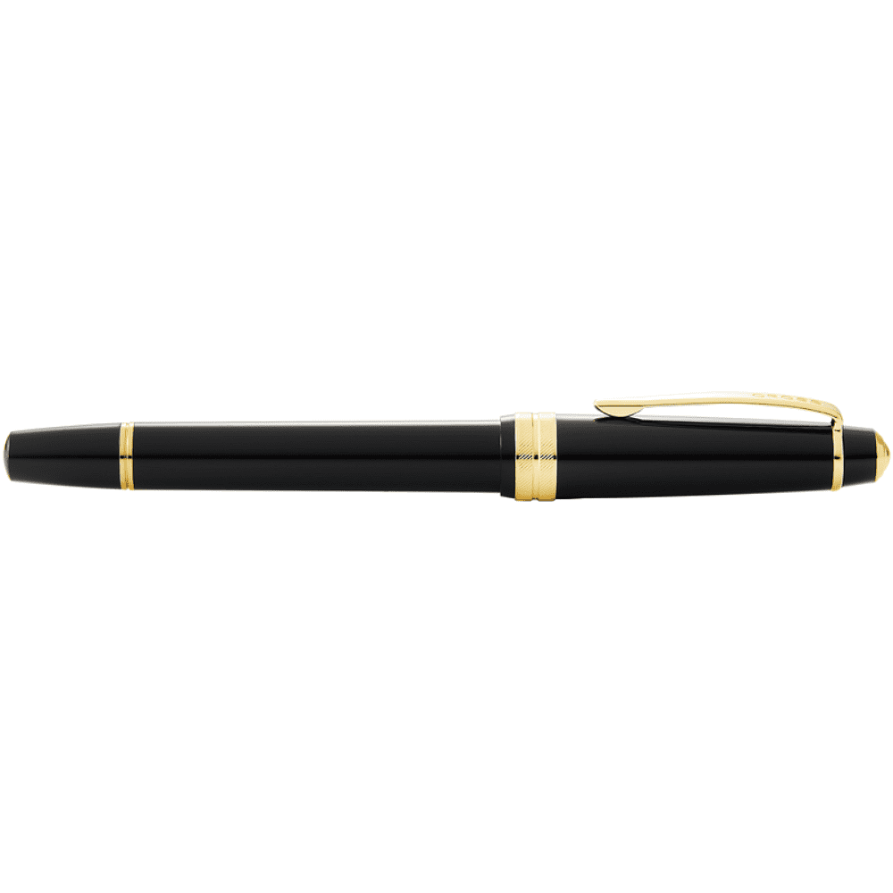 Ручка перьевая F "Bailey Light Polished Black Resin and Gold Tone", черный, золотой - 5