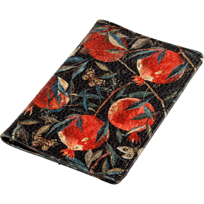 Обложка для паспорта "Flora. Гранат", кожзам., черный, красный - 4