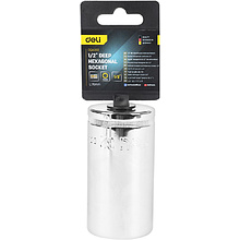Головка торцевая шестигранная Deli YS EDQ4332 1/2", 32 мм, глубокая, серебристый