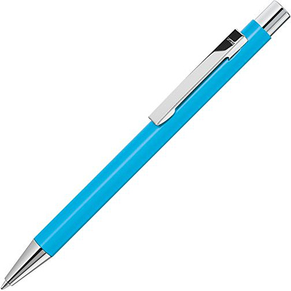 Ручка шариковая автоматическая "Straight Si", 1.0 мм, голубой, серебристый, стерж. синий