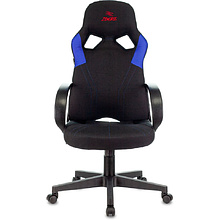 Кресло игровое "Zombie Runner", текстиль, экокожа, пластик, черный, синий