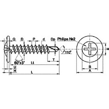 Саморез 4.2х19 мм с прессшайбой, сверло, 1000 шт.