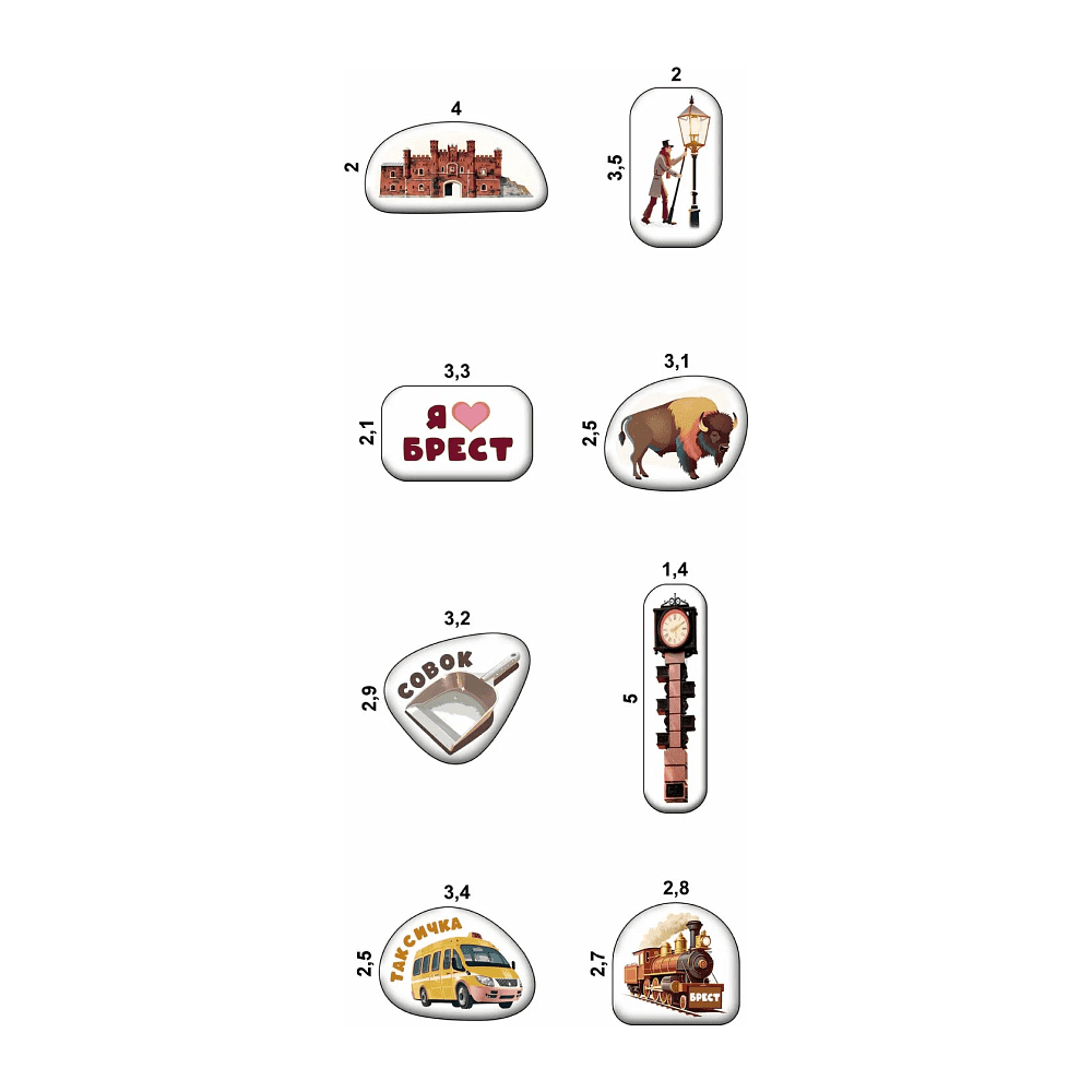 Набор наклеек объемных "Брест", А6, 1 лист, 8 шт. - 2