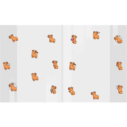 Обложка для тетрадей "CAPYBARAS", А5, 21х35 см., 10 штук, 110 мкм., прозрачный