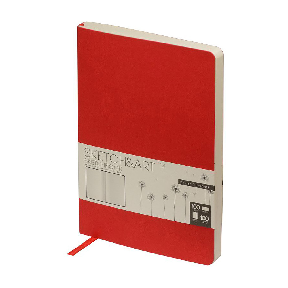 Скетчбук "Sketch&Art", 14x21 см, 100 г/м2, 100 листов, красный - 2