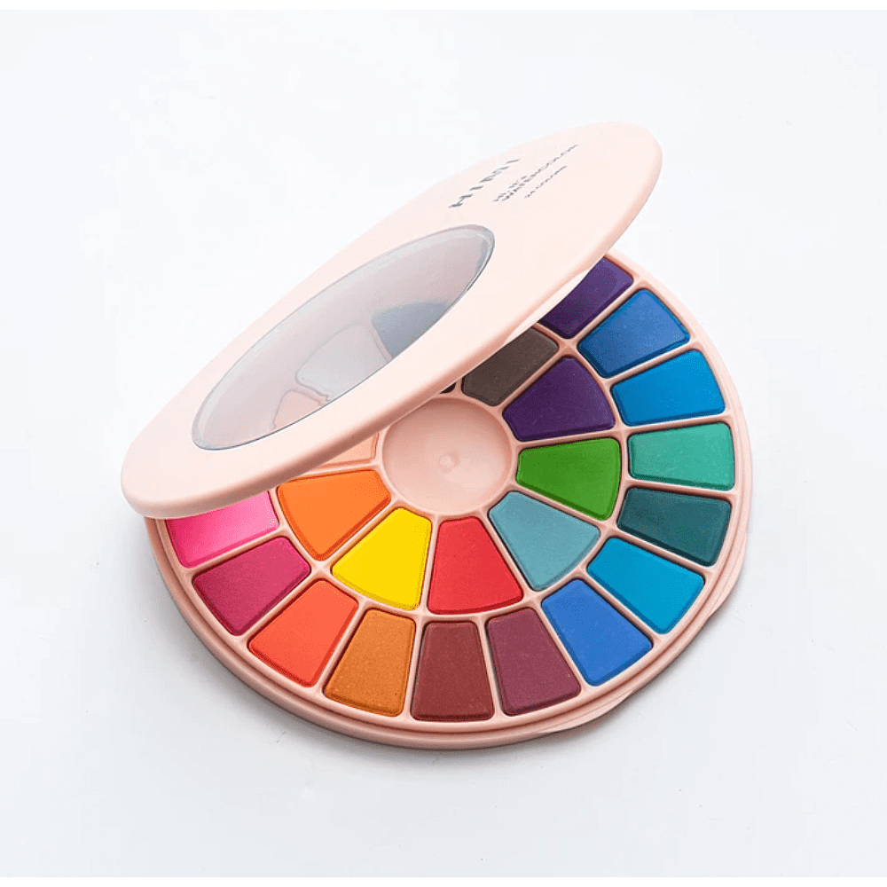 Набор красок акварельных "Himi Miya", 24 цветов, кюветы, розовый футляр - 3