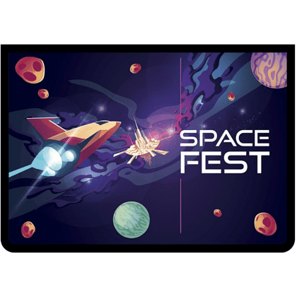 Папка для тетрадей "Space fest", А4, на молнии, фиолетовый/черный