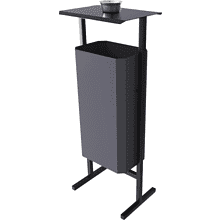 Урна уличная для мусора СТАНДАРТ с пепельницей, 50 л, металл, серый 