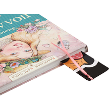 Закладка для книг "Мопс", 170 мм, c лентой, 4 штук, черный