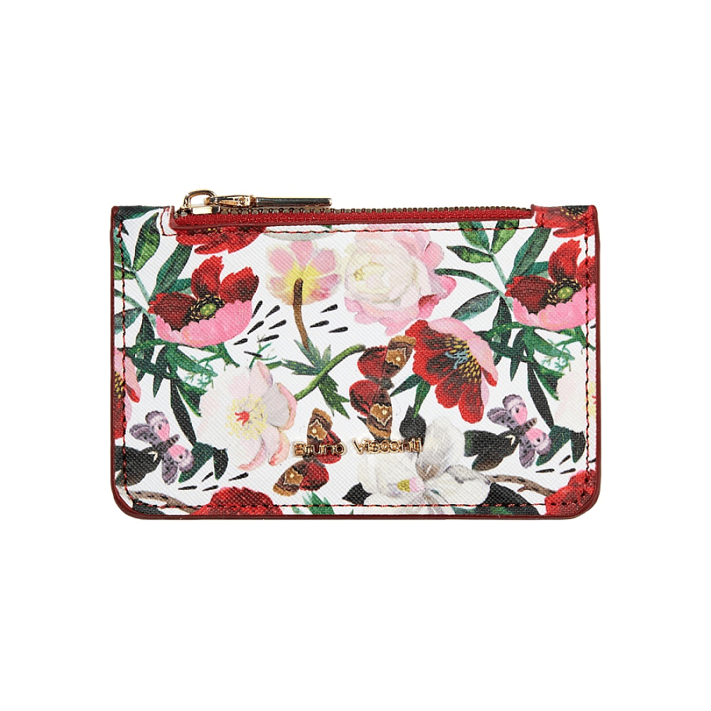 Футляр для визитных и кредитных карт "Flora. Пионы", белый, красный - 2