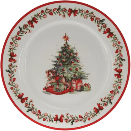 Тарелка фарфоровая "Елка", 19 см, разноцветный