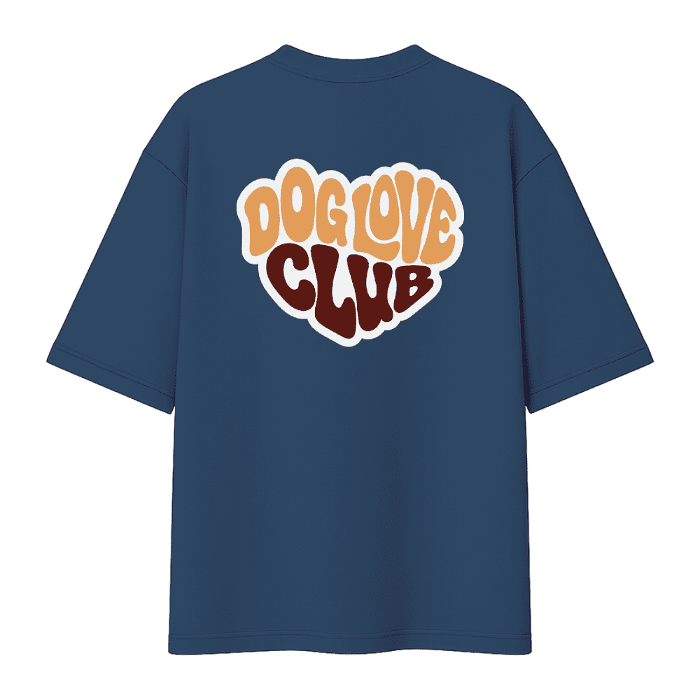 Футболка унисекс "Шпиц. Dog love club", XS-S, хлопок, оверсайз, джинсовый - 2