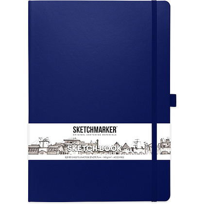 Скетчбук "Sketchmarker", 21x30 см, 140 г/м2, 80 листов, королевский синий