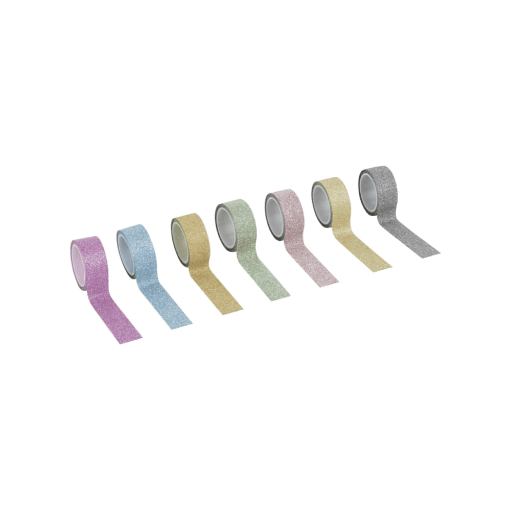 Клейкая лента "Пастель" с блестками, 15х3 мм/м, 7 шт, ассорти - 4