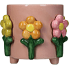 Кашпо "Flowers", доломит, разноцветный - 2